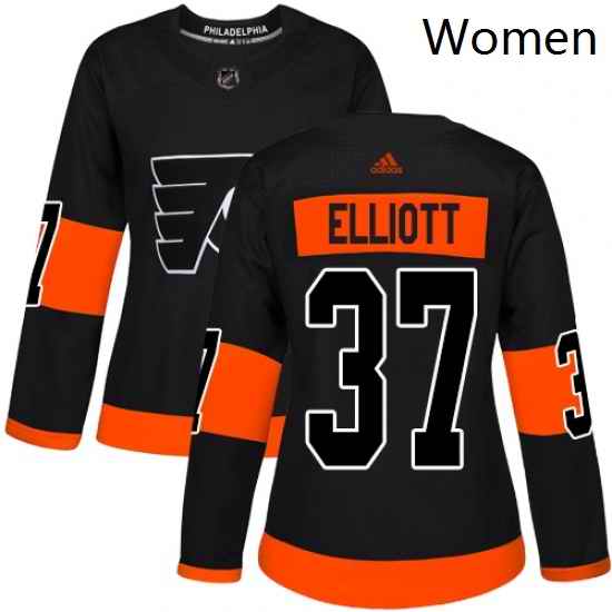 Womens Adidas Philadelphia Flyers 37 Brian Elliott Premier Black Alternate NHL Jersey